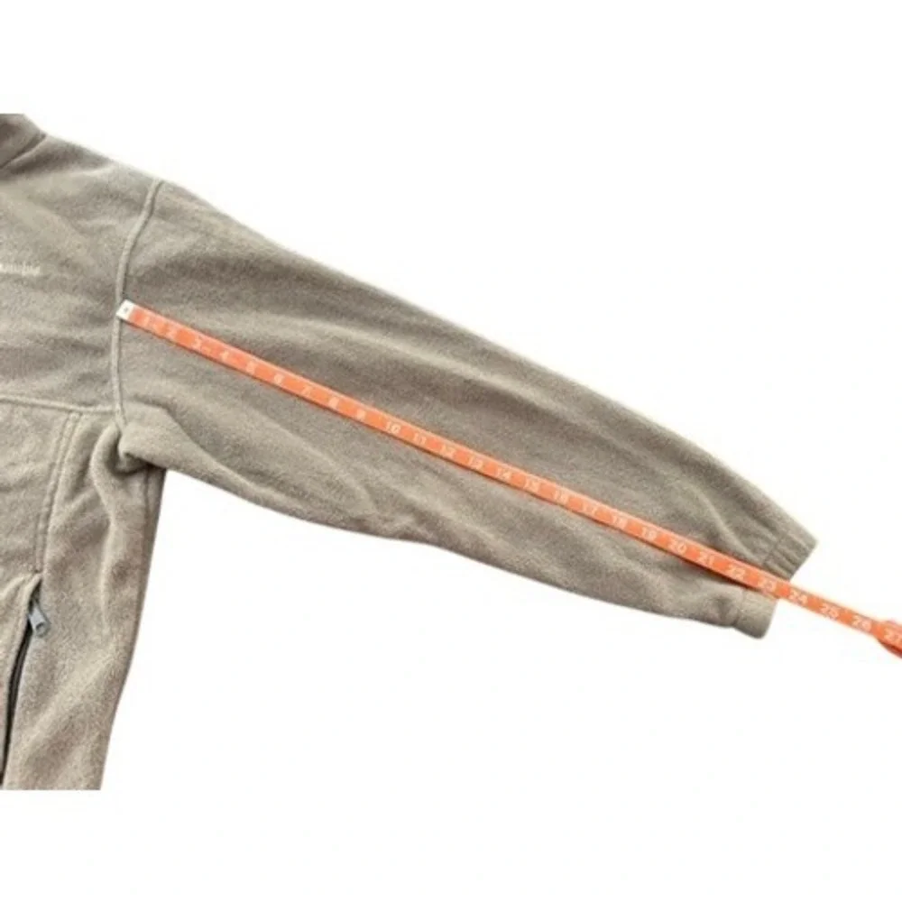 Columbia‎ Mens Full Zip Fleece Jacket Tan Brown Outdoor Hiking Layer Medium